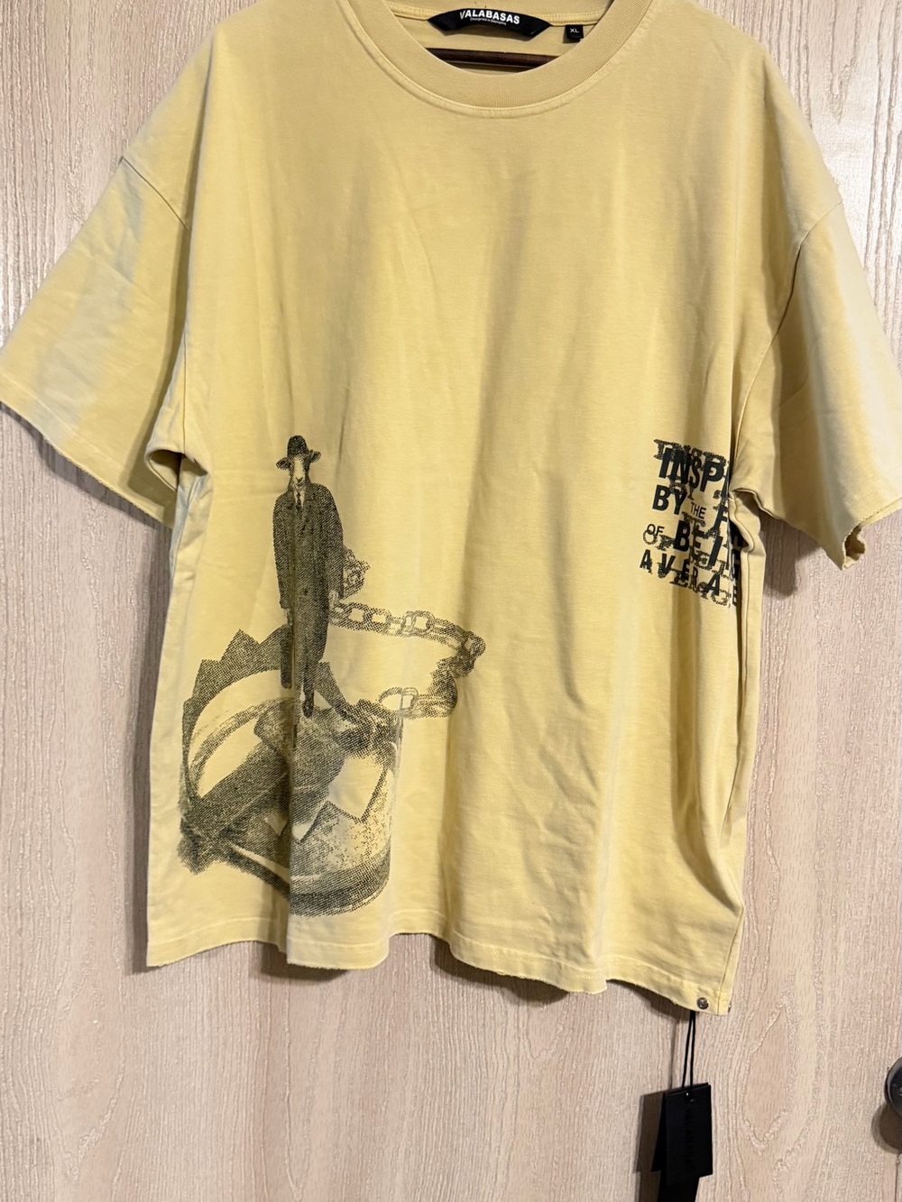 VALABASAS Yellow Graphic Short Sleeve Crewneck Tee